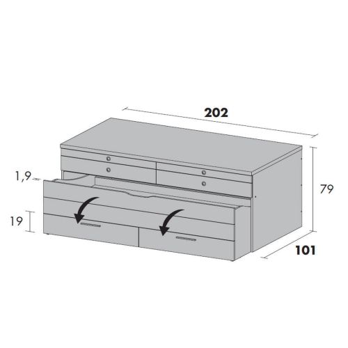 Cama Compacta Juvenil con 2 Cajones ADAPT Serie 1 STUDY+CONFORT