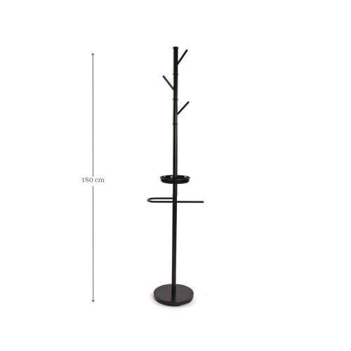 Perchero de Metal color Negro con Plato para Accesorios NOA
