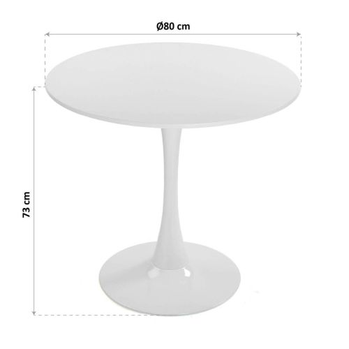 Mesa de Cocina Redonda Pata Metálica Blanca 22020040