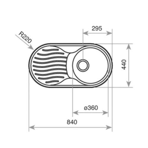 Fregadero Circular Encastrado y Reversible con Cubeta de 36 cm y Escurridor INOX TEKA DR-80 10110005