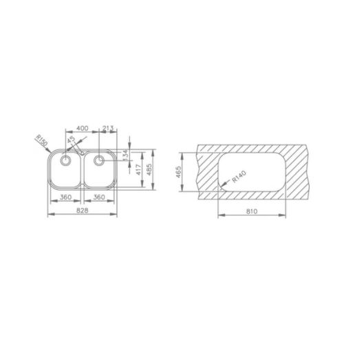 Fregadero Encastrado Stylo 2 Cubetas Inoxidable TEKA 11107028