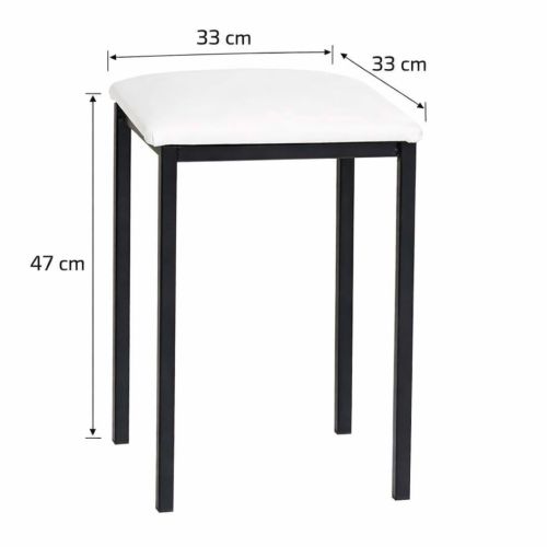 Taburete de Cocina de Metal Negro con Asiento Tapizado 780/NG