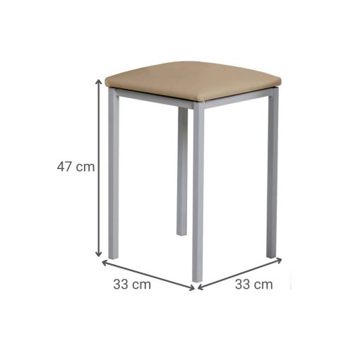 Taburete de Cocina de Metal con Asiento Tapizado 780/AL