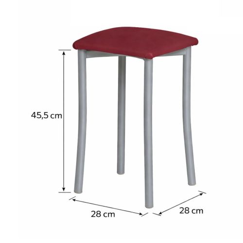 Taburete de Cocina de Metal con Asiento Tapizado 936/AL