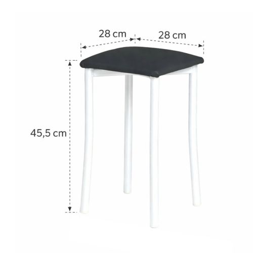 Taburete de Cocina de Metal con Asiento Tapizado 936/BL