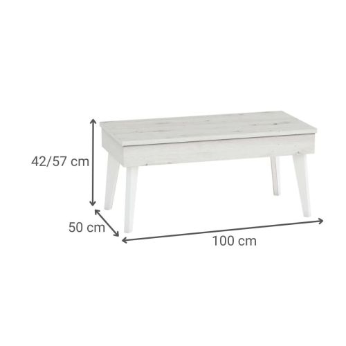 Mesa de Centro Elevable 100x50 cm con Pata Metálica Inclinada M814