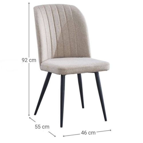 Silla de Comedor Tapizada con Patas de Metal RORY