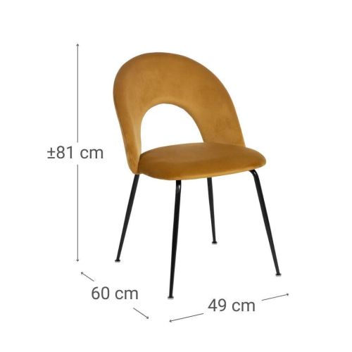 Silla de Comedor Tapizada con Patas de Metal