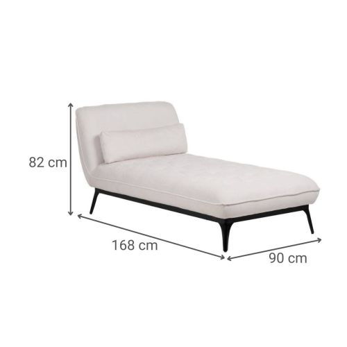 Sillón Chaiselongue Tejido-Metal 168 cm Color Crema 614712