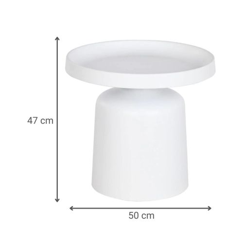 Mesita Auxiliar de Metal de Color Blanco MB-211856