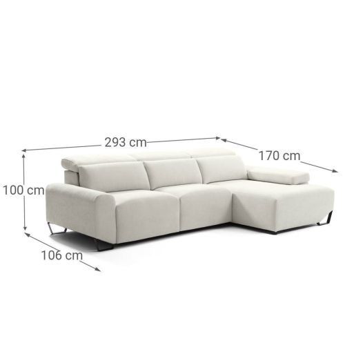 Sofá Chaise Longue Derecha Deslizante al Suelo ÉXODO