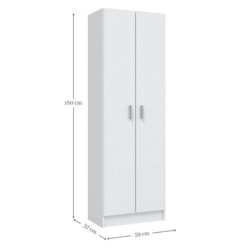 Armario auxiliar blanco de melamina con 2 puertas 007144O