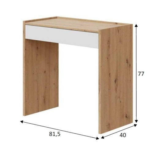 Mesa de escritorio de melamina roble nodi y blanco artik 012319W