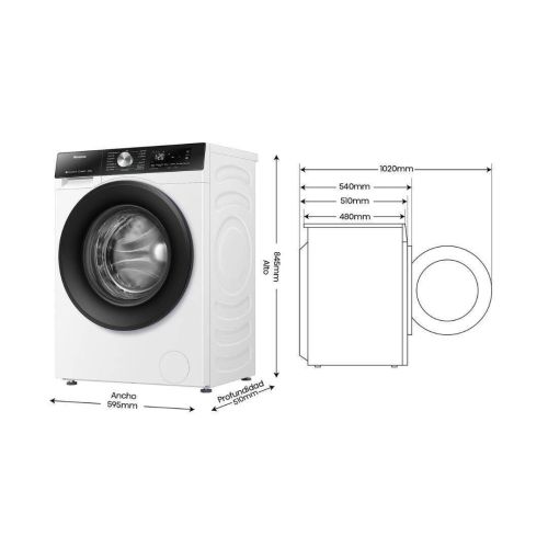 Lavasecadora 8 kg/5 kg 1400 Rpm Clase A Color Blanco HISENSE WD3S8043BW3