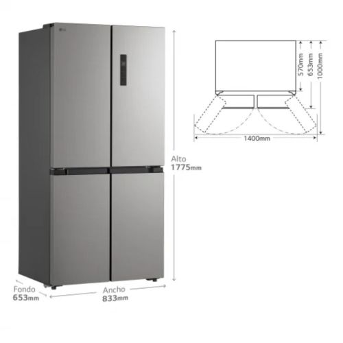 Frigorífico Americano LG 177.5 cm Clase E 474 Litros GMM41MSBEM