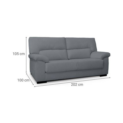 Sofá 3 Plazas 202 cm Tapizado en Tela DAURO