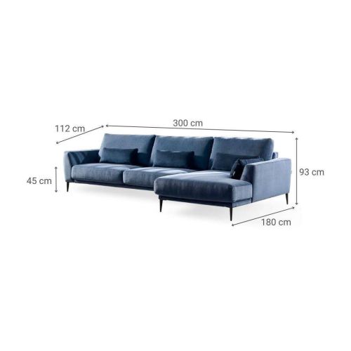 Chaiselongue de 3 Plazas Derecha 300 cm ADAGIO