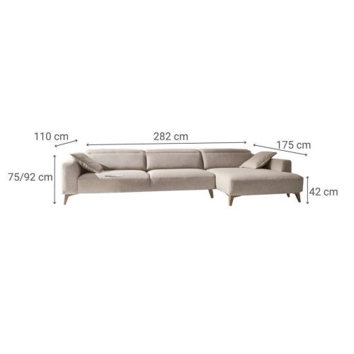 Sofá Chaiselongue Derecha Tapizado ZENIT