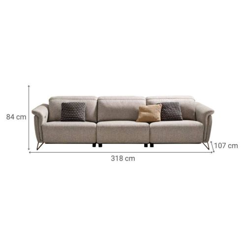 Sofá de 3 Asientos 318 cm Relax Eléctrico ASHLEY