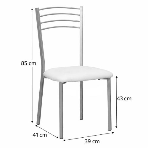 Silla Metálica de Cocina Tapizada en Polipiel