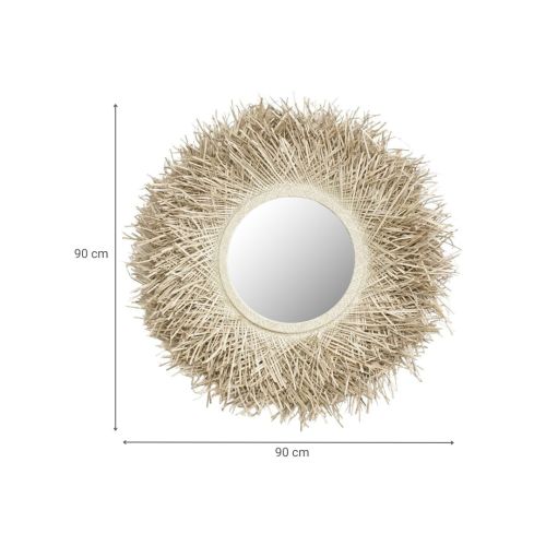 Espejo PANDAN decorativo Circular de Fibras Naturales 10-38