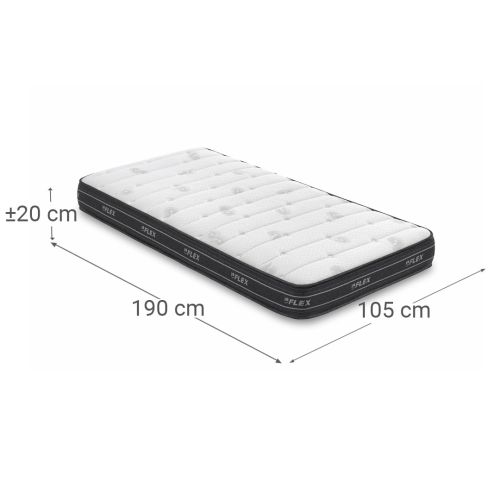Colchón de Muelles Ensacados de 105x190 cm Flex NUBE VISCO JUNIOR A