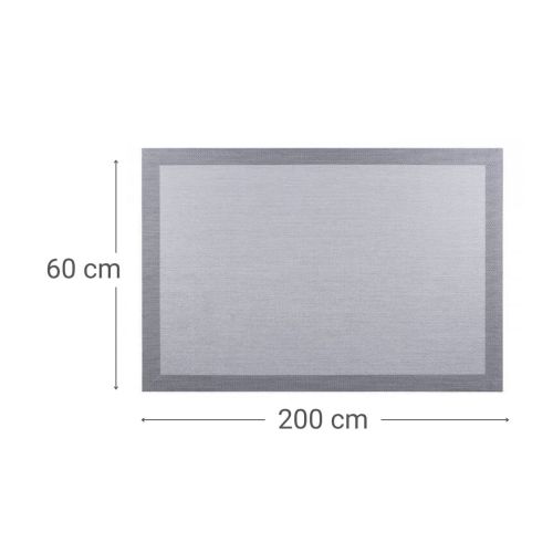 Alfombra de Tejido de Vinilo Color Gris 60x200