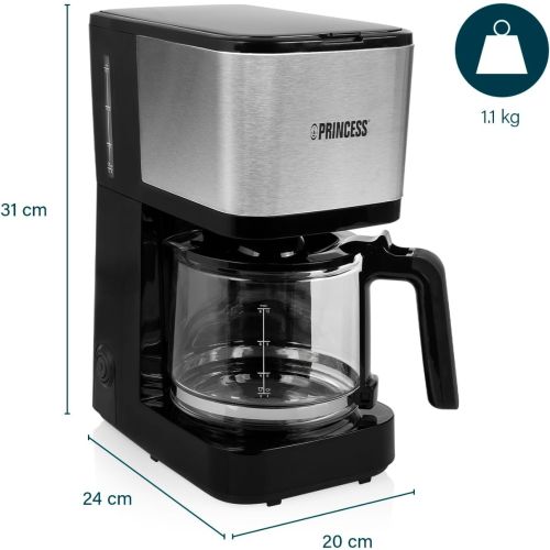 Cafetera PRINCESS Goteo de Acero Inox Compacta 750 W 1,25 L 246031