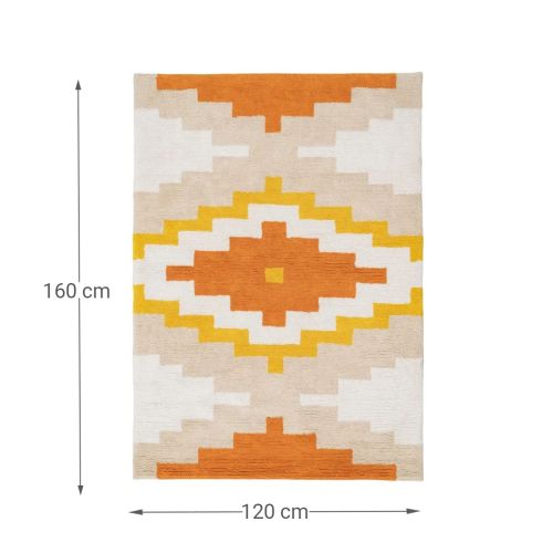 Alfombra con Diseño Geométrico de Algodón 608580
