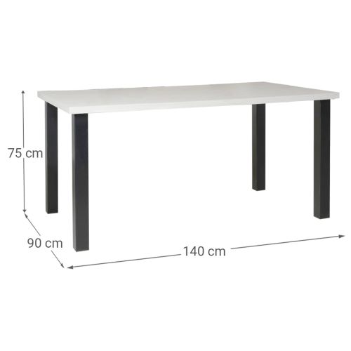 Mesa de Cocina con Patas de Metal y Tablero Laminado 148 ARCOS