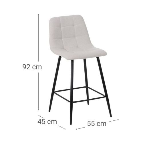 Taburete Alto Tapizado con Patas de Metal 61101