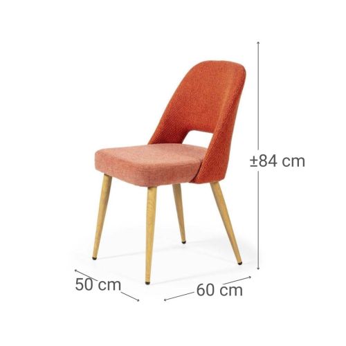 Silla de Comedor Tapizada con Patas de Metal DC-624