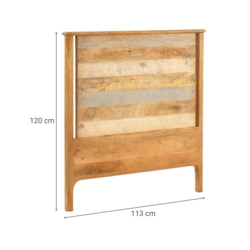 Cabezal de Madera Maciza de Mango 110 cm Gris GABAR 10710