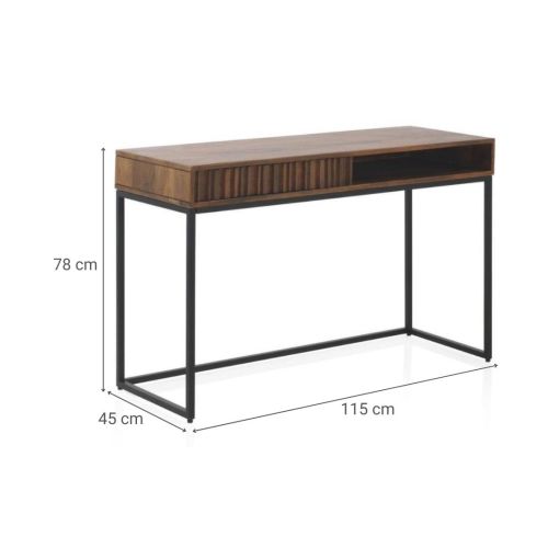 Escritorio con Cajón de Madera de Mango y Base Metálica GABAR 10816