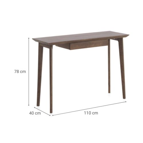 Consola con cajón de madera maciza de acacia acabado natural GABAR 10840