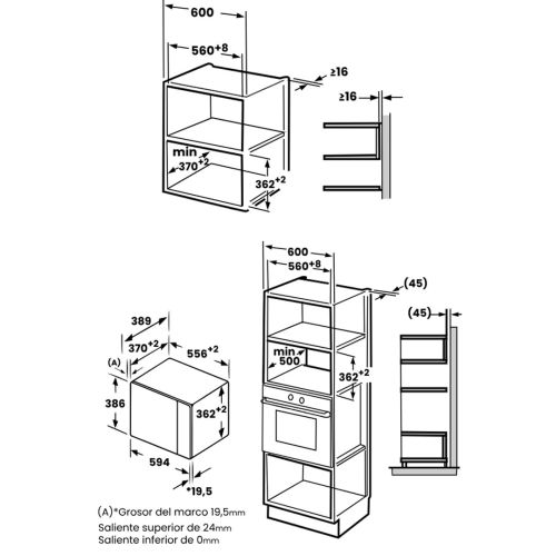 Microondas Integrable INFINITON 25L 800W IMW-DD2S