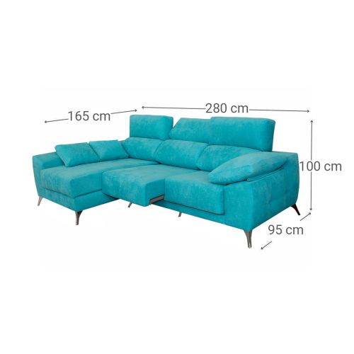 Chaise Longue Izquierda con Patas Metálicas MALTA