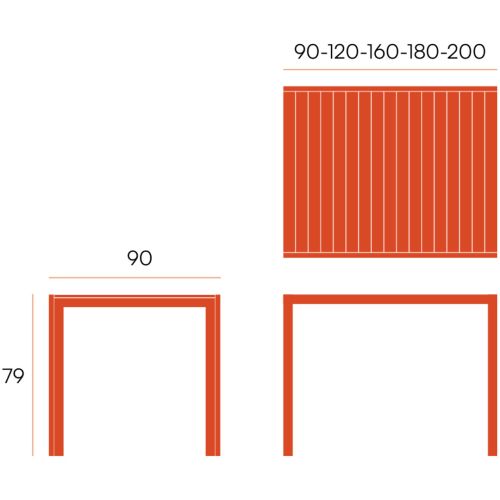 Mesa de terraza de Metal y Lamas de WPC MAREA 160 cm