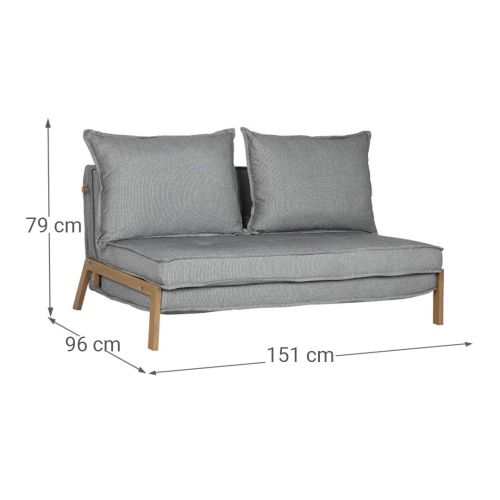 Sofá Cama 2 Plazas Metal-Poliester 151x79 cm
