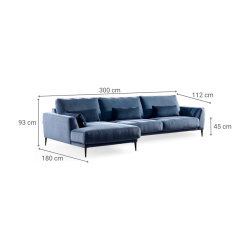 Sofá Chaise Longue Izquierda Tapizado ADAGIO