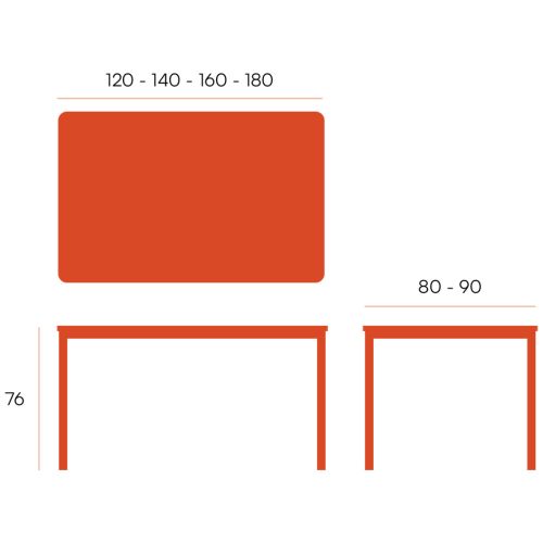 Mesa de Comedor Patas Marfil Fija de 120 cm metal-Melamina ONEA