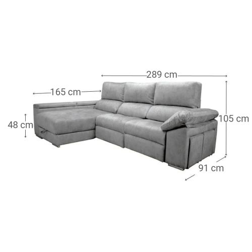 Sofa Chaise Longue Eléctrica con Arcón Izquierda VICTORIA