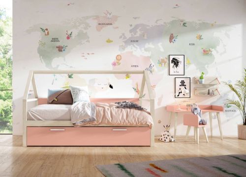 Dormitorio Juvenil con Cama Nido EVO, Escritorio y Estantes ADAPT 12