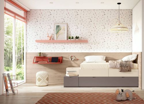 Dormitorio Juvenil con Cajones Apilables y Escritorio ADAPT 39