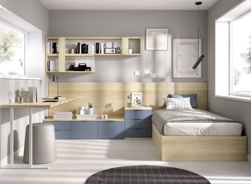 Dormitorio Juvenil con Canapé y Mesa de Estudio MUNDO JOVEN C505