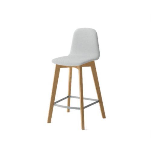 Taburete de 80 cm con Patas de Madera y Asiento Tapizado DOLCE