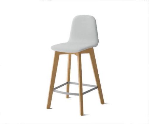 Taburete de 65 cm con Patas de Madera y Asiento Tapizado DOLCE