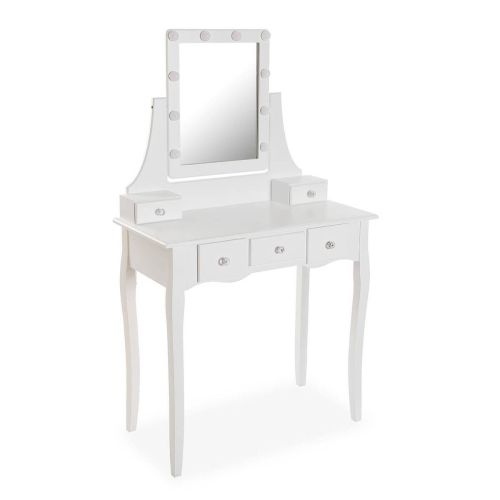 Tocador con Espejo y Luces LED Blanco Glam 22010042