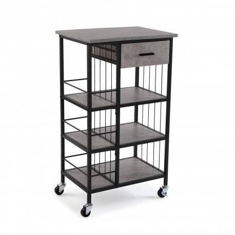 Carro de Cocina con Ruedas 3 Baldas Gris 21810098
