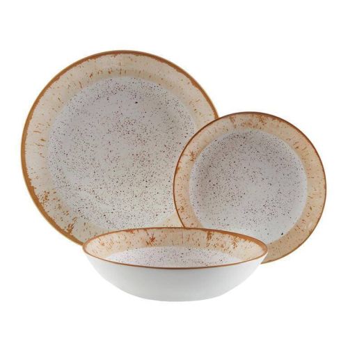 Juego de Mesa de 18 Platos de Pocelana con Diseño Color Tierra PROVENCE 22450049